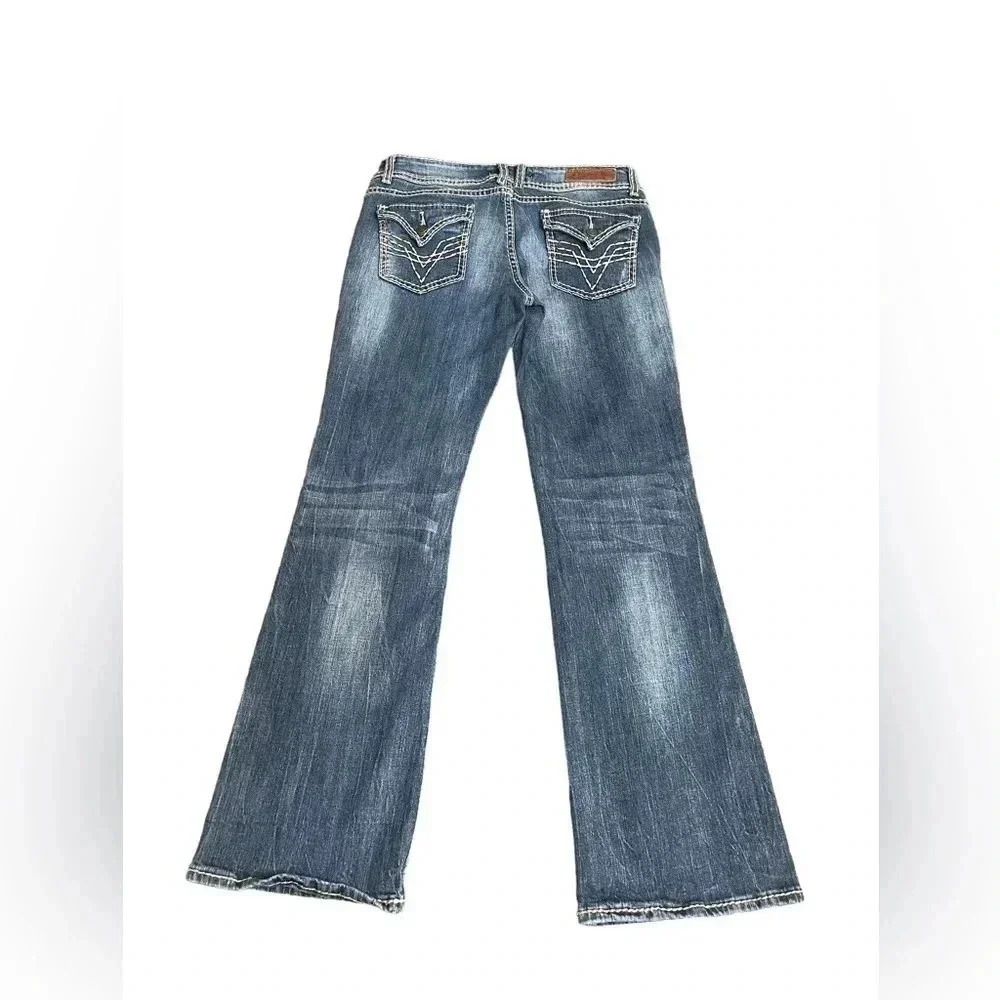 VIGOSS Low Rise Bootcut Western Embroidered Flap Back Pocket Jeans Juniors 9